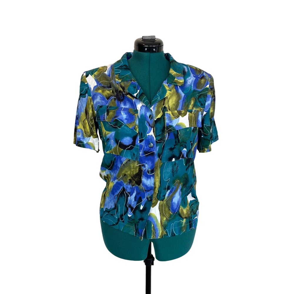Vintage River Island Watercolor Blouse, Size, 6